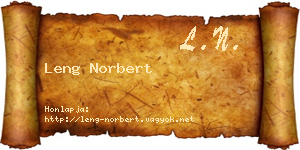 Leng Norbert névjegykártya